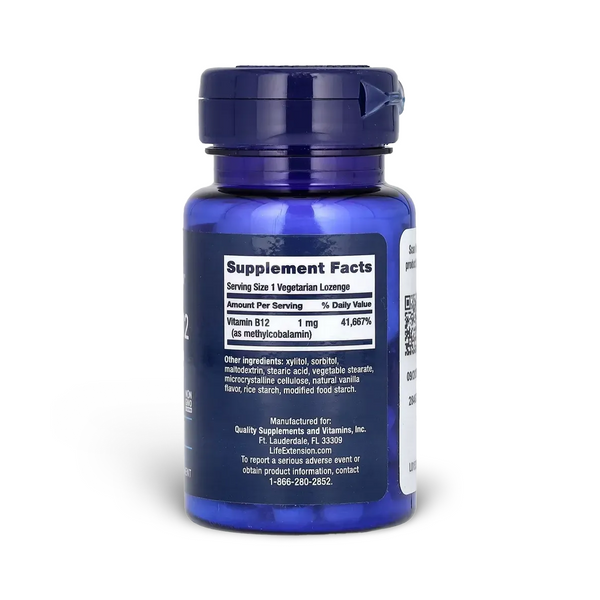 Дієтична добавка Вітамін B12 Life Extension Vitamin B12 Methylcobalamin пастилки по 1 мг №60 6a8da5bd60f9e фото